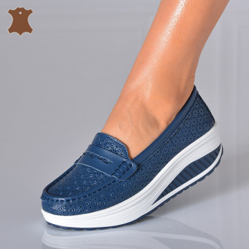 Pantofi Dama Piele Naturala Zena 7 Navy- Need 4 Shoes