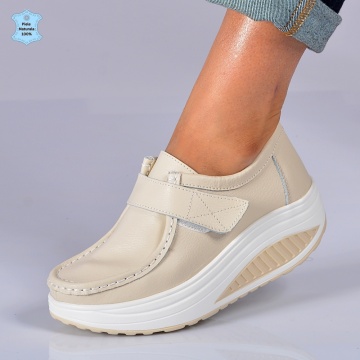 Pantofi Dama Piele Naturala Zena 8 Bej- Need 4 Shoes