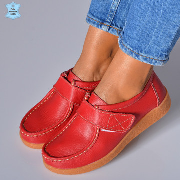Pantofi Dama Piele Naturala Zora 4 Rosii- Need 4 Shoes