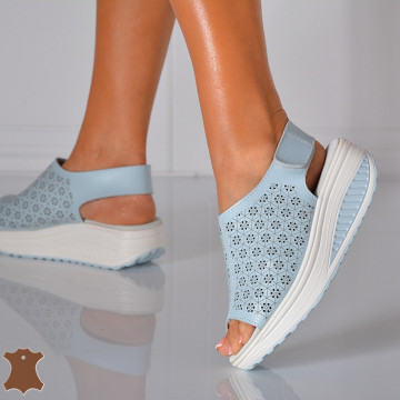 Sandale Dama Piele Naturala Amina Albastre- Need 4 Shoes