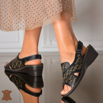 Sandale Dama Piele Naturala Doris 2 Negre- Need 4 Shoes