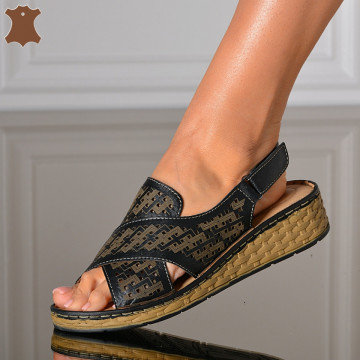 Sandale Dama Piele Naturala Doris Negre- Need 4 Shoes