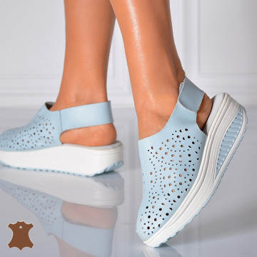 Sandale Dama Piele Naturala Elma Albastre- Need 4 Shoes