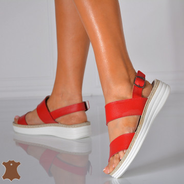 Sandale Dama Piele Naturala Germina Rosii- Need 4 Shoes