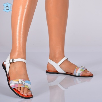 Sandale Dama Piele Naturala Mariana 4 Albe- Need 4 Shoes