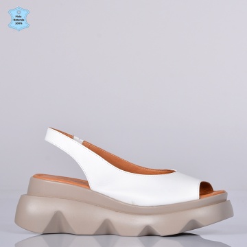 Sandale Dama Piele Naturala Regis 2 Albe- Need 4 Shoes