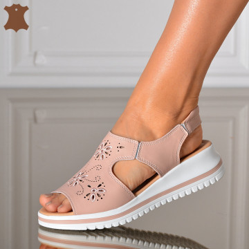 Sandale Dama Piele Naturala Zaza Roz- Need 4 Shoes