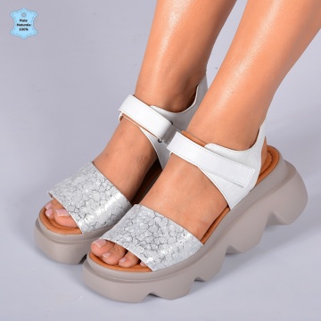 Sandale Piele Naturala Riva 2 Argintii- Need 4 Shoes