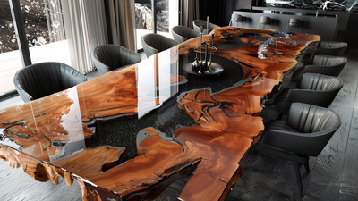 Rășina epoxidică transparentă în design interior: idei și utilizări moderne