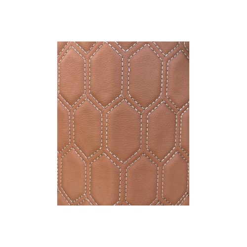 Material imitatie piele tapiterie hexagon maro /cusatura gri Cod: Y06MG