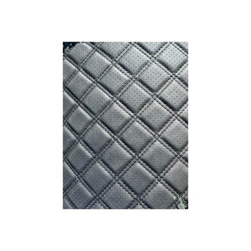 Material imitatie piele tapiterie romb cu gaurele negru/cusatura neagra Cod: Y02NN