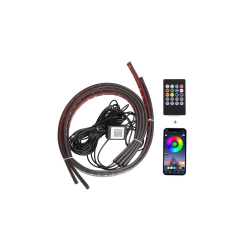 Kit banda LED RGB Digital cu aplicatie BTT sub masina 12V Cod: ZC06