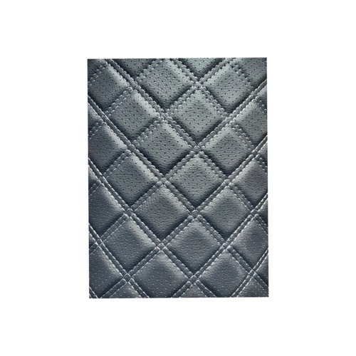 Material imitatie piele tapiterie romb cu gaurele negru/cusatura bej Cod: Y02NB