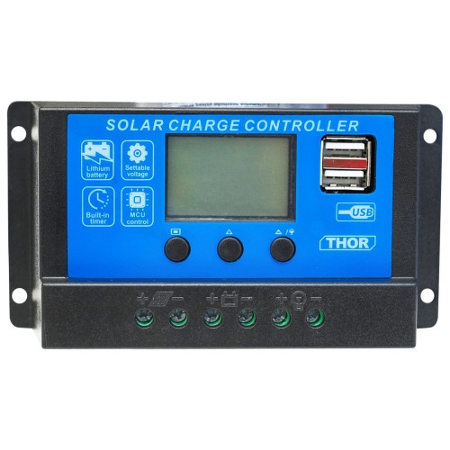 Regulator tensiune pentru panou solar 10A 12V/24V 2X port USB BK87430