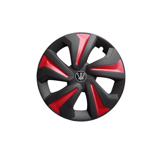 Set 4 capace roti model EVO negru+rosu 15" Cod: WK3-1RD-15