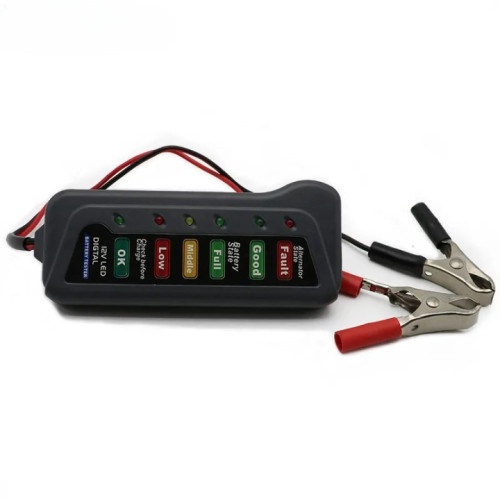 Tester pentru baterie si alternator cu indicator LED 12V Cod: W06448