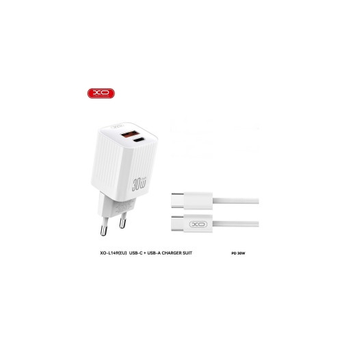 Incarcator retea PD30W XO cu 2 USB cu cablu USB tip C Cod:XO-L149C