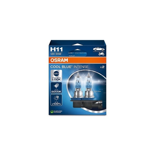 Set 2 becuri halogen H11 Osram Cool Blue Intense 12V, 55W Cod: 387651