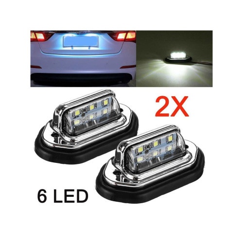 Set 2 lampi numar carcasa cromata lumina:alba / 12V-24V (Set 2 buc) Cod:2102501A/CH