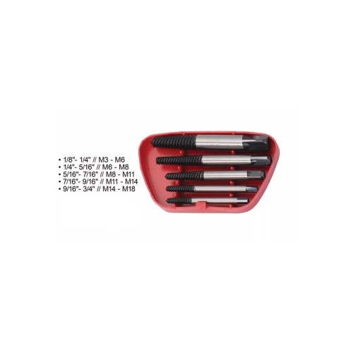 Set extractoare suruburi rupte 1/4 - 9/16 inch Cod: 24000