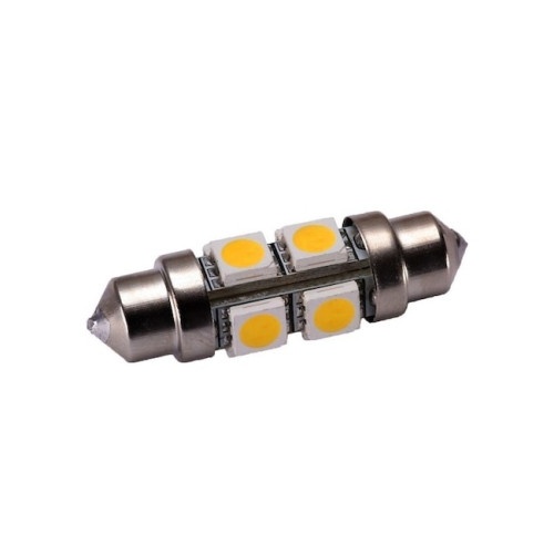 Bec 8 LED SMD SOFIT 36MM 5050 12V ALBA CALDA 3000K 360Â° Cod: PT51