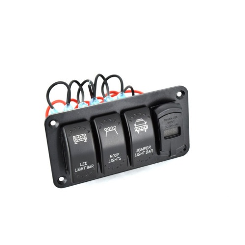 Panou de control cu voltmetru, 3 Ã®ntrerupÄƒtoare È™i USB Cod: SPA11