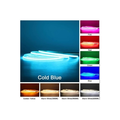 Banda LED COB latime 8mm 12V , alb rece , 5 metri ,12W/metru Cod: HH-C580