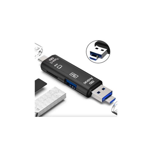 Cititor carduri memorie 5in1 USB, Tip C, Micro-USB MIV