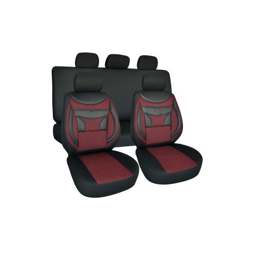Huse Auto Universale , 11 Piese, Negru cu Rosu , Compatibile cu Scaune Fata si Spate Cod: HNG1321-3