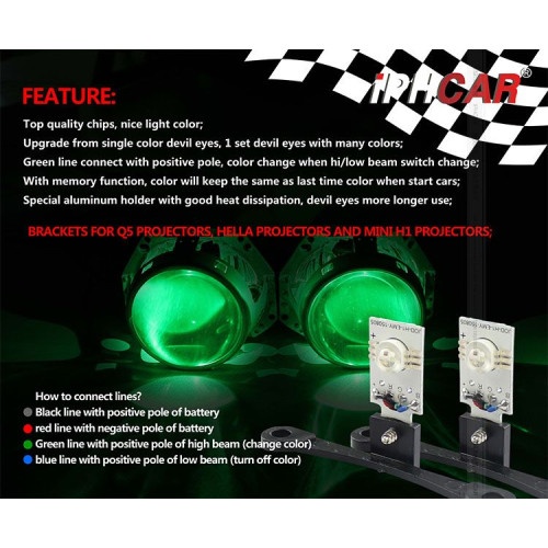 Led devil eyes RGB pentru lupe far 12V Cod:OSR-RGB-01