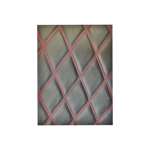 Material imitatie piele tapiterie romb negru/cusatura rosie 1,5mx1m Cod: Y01NR