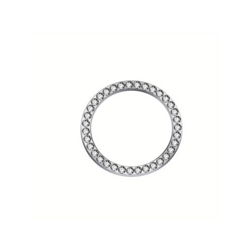 Ornament argintiu universal pentru buton start-stop, cu cristale stralucitoare Cod: JS-21