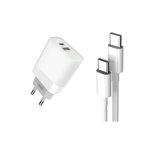 Incarcator retea USB/USB-C, Quick Charge QC3.0 20W cu cablu Type-C Cod:XO-L64-NB124