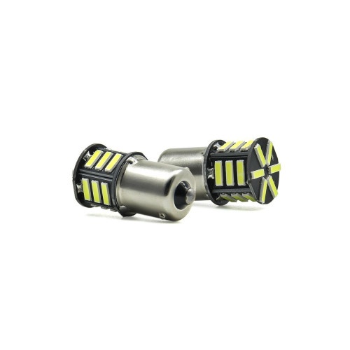 Set 2 becuri o faza T.V. BA15S 21SMD 12V 300 lumen lumina alba Cod: HH013