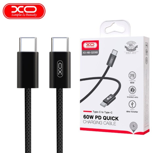 Cablu pentru incarcare 60W Quick Charge si transfer date Type-C la Type-C Cod: XO-Q206B