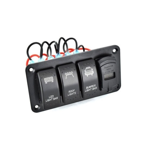 Carcasa suport cu 3 butoane tip Rocket ,voltmetru si USB Cod: SPA069