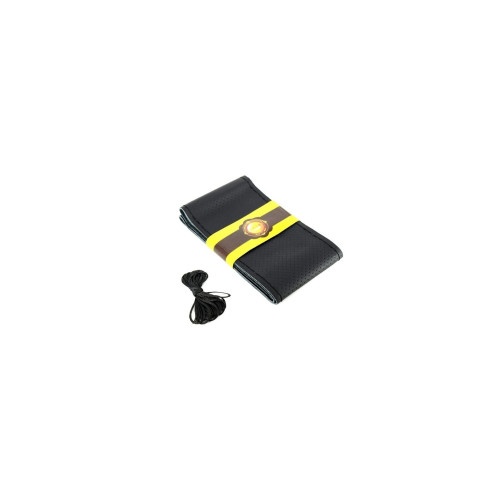 Husa volan cu ac si ata piele cu gaurele Negru , marime M latime 11,5cm Cod: LUXFST01