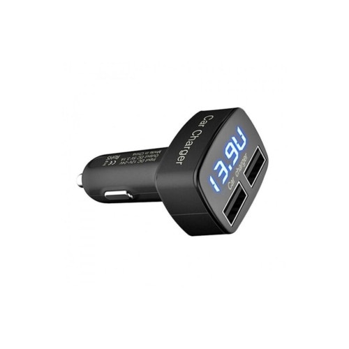 Incarcator auto 3 in 1: voltmetru, termometru si incarcator cu 2 porturi USB Cod: PG281