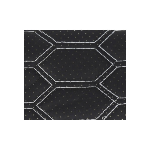 Material imitatie piele tapiterie hexagon cu gaurele negru/cusatura gri Cod: Y03NG
