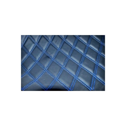 Material imitatie piele tapiterie romb negru/cusatura albastra Cod: Y01NA