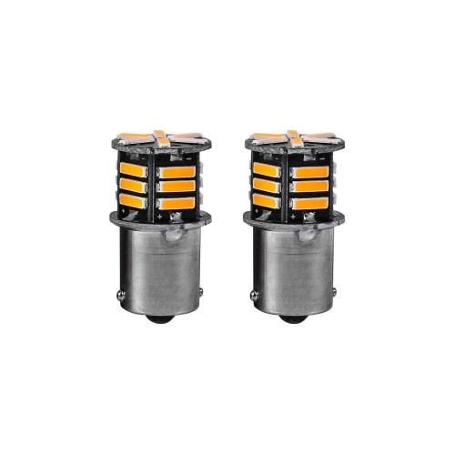 Set 2 becuri o faza T.V. BA15S 21SMD 12V 300 lumen lumina galbena Cod: HH014
