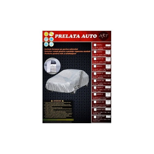 Prelata auto Grupa 13B Delux, dimensiuni 5.30Ã—1,80Ã—1,48m