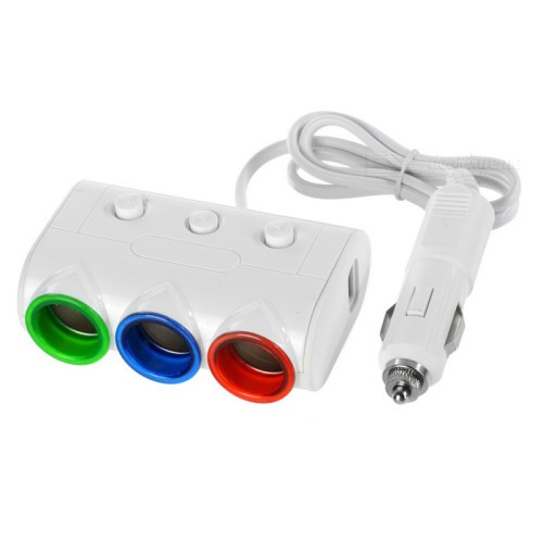 Prelungitor bricheta 3 cai si butoane cu 2USB Cod:1566