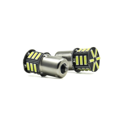 Set 2 becuri o faza T.N. BAU15S 21SMD 12V 300 lumen lumina alba Cod: HH015