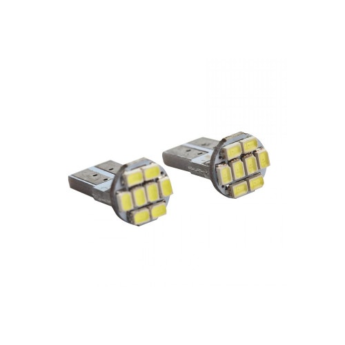 Set 2 becuri T10 LED 8SMD 1206 12V lumina alba 32 lumen Cod: 12034W