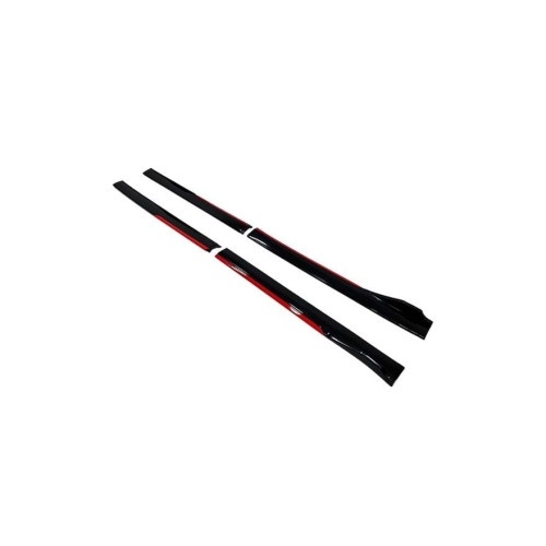 Set prelungiri ornament praguri laterale tuning, Negru Lucios-Rosu Cod: PRG1012