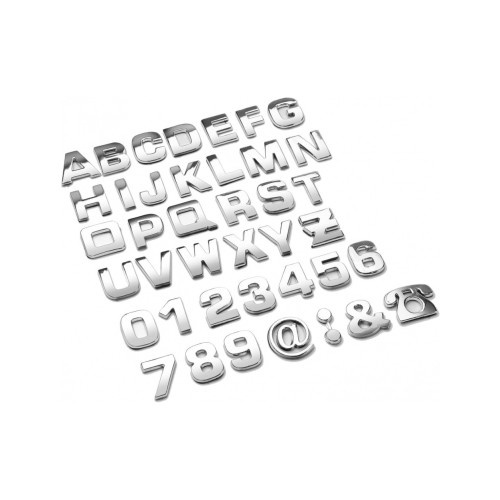 Abtibilduri Cromate: Litere, Cifre si Semne cu Efect 3D