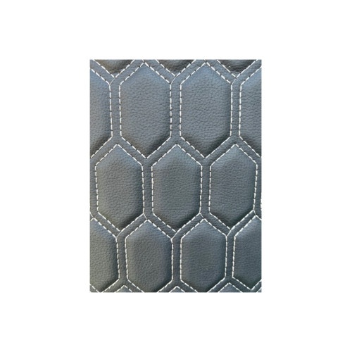 Material imitatie piele tapiterie hexagon negru /cusatura gri Cod: Y06NG
