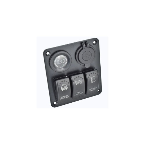 Panou de control cu voltmetru, 3 Ã®ntrerupatoare si 2 porturi USB Cod: SP04 / SPA16