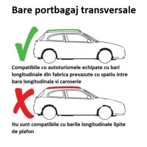 Bara portbagaj universala transversala din aluminiu cu cheie 120cm Cod: FLEX Argintiu - Img 5